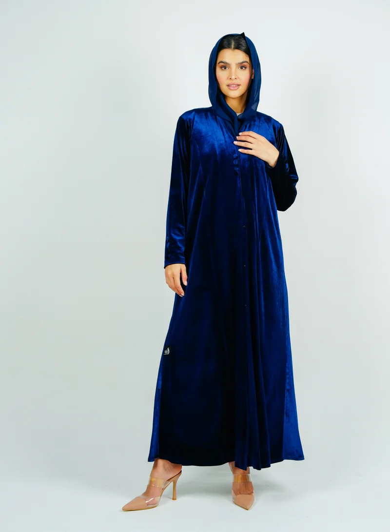 Rosette Abaya  Button  velvet abaya Style with Cut Design for Women | Best Price UAE